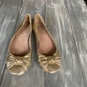 Gold glitter flats